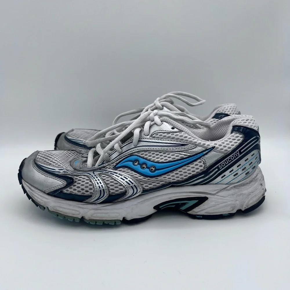 Women's Saucony Oasis Grid Sneakers Running Shoes Size 9.5‎ Silver Blue